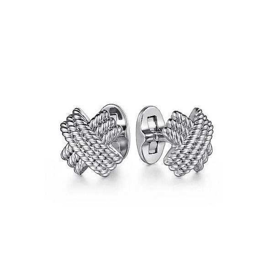 Men'S Jewelry Gabriel & Co | Gabriel Hampton Sterling Silver Rope Cufflinks