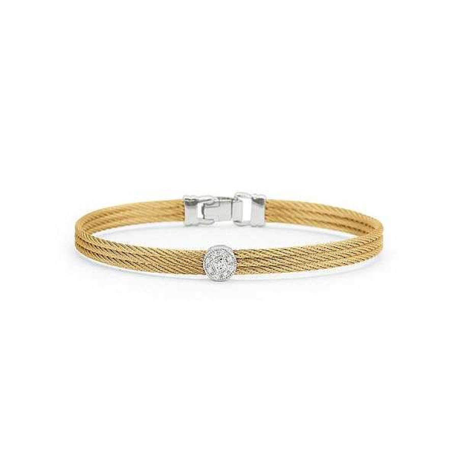 Women'S Jewelry ALOR Fine Jewelry | Alor Classique Yellow Cable Bangle, 0.05Cttw