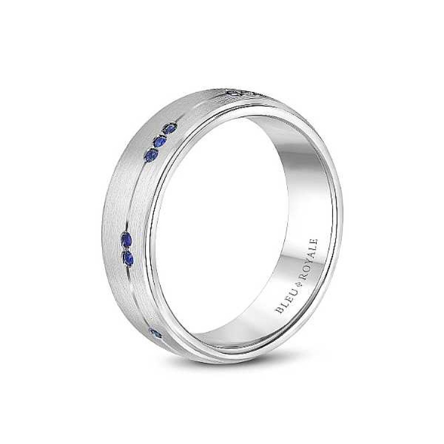 Men'S Jewelry Bleu Royale Wedding Bands | Bleu Royale Collection Gold & Sapphire Wedding Band