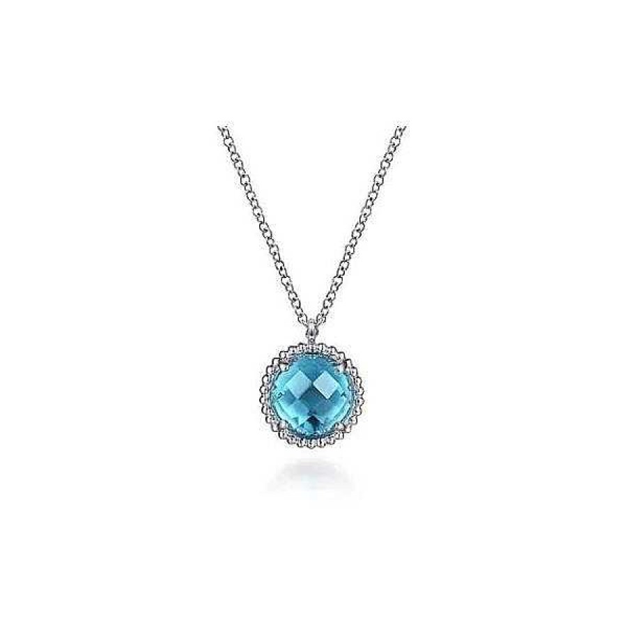 Women'S Jewelry Gabriel & Co | Gabriel & Co. Bujukan Silver & Swiss Blue Topaz Necklace