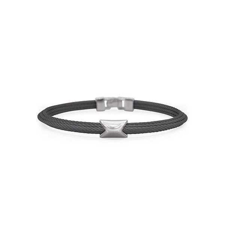 Men'S Jewelry ALOR Fine Jewelry | Alor 'Gents Jewelry' Black Cable Bracelet