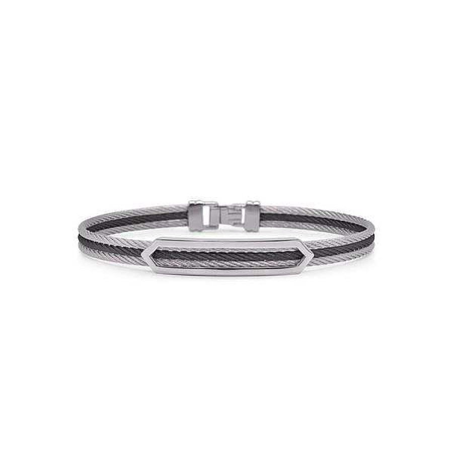 Men'S Jewelry ALOR Fine Jewelry | Alor 'Gents Jewelry' Grey & Black Cable Bracelet