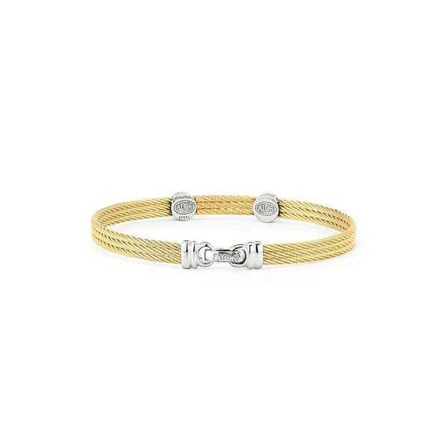 Women'S Jewelry ALOR Fine Jewelry | Alor Classique Collection Yellow Cable Bangle, 0.09Cttw