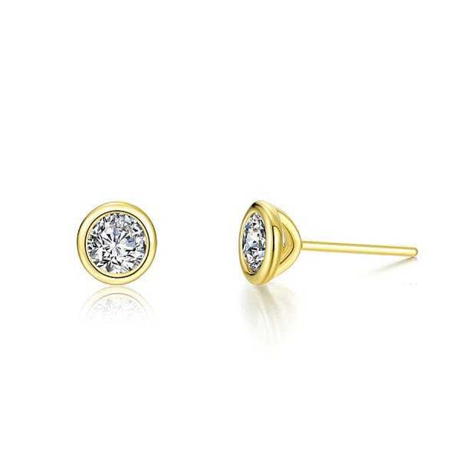 Women'S Jewelry Lafonn | Lafonn Yellow Gold Plated Silver Stud Earrings